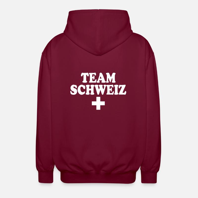 Team schweiz - Unisex Kapuzenjacke - Bordeaux