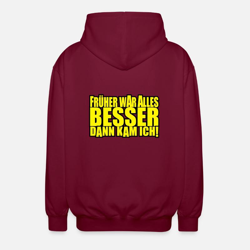 everything was better - Unisex Hooded Jacket - bordeaux