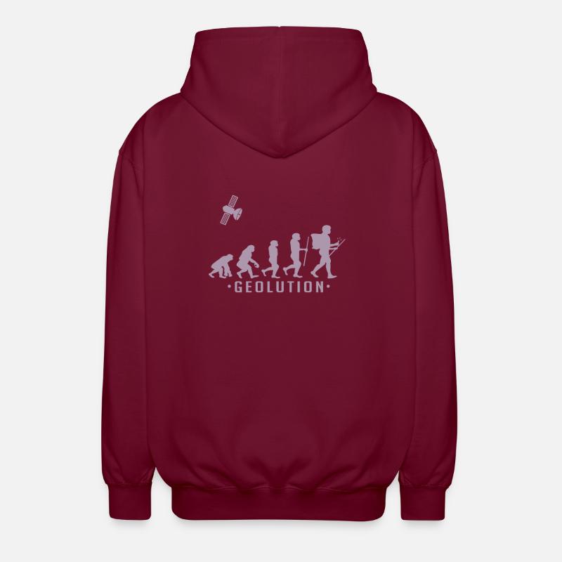 Geocaching evolution Shirt Geolution - Unisex Kapuzenjacke - Bordeaux