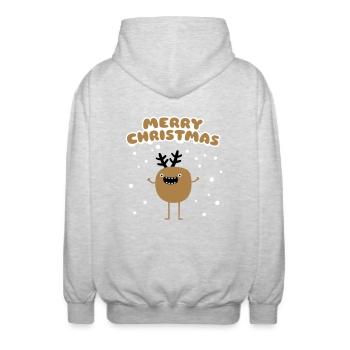 Funny Christmas Reindeer - Veste à capuche unisexe - gris clair chiné - Dos - AI Model Male 185 light (185cm)