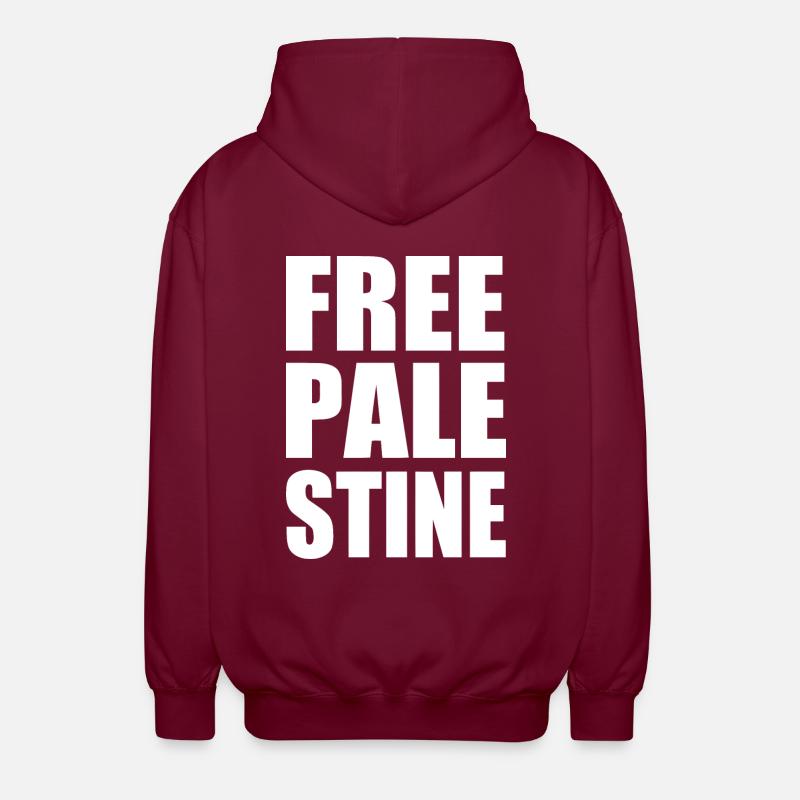 Free palestine - Veste à capuche unisexe - bordeaux