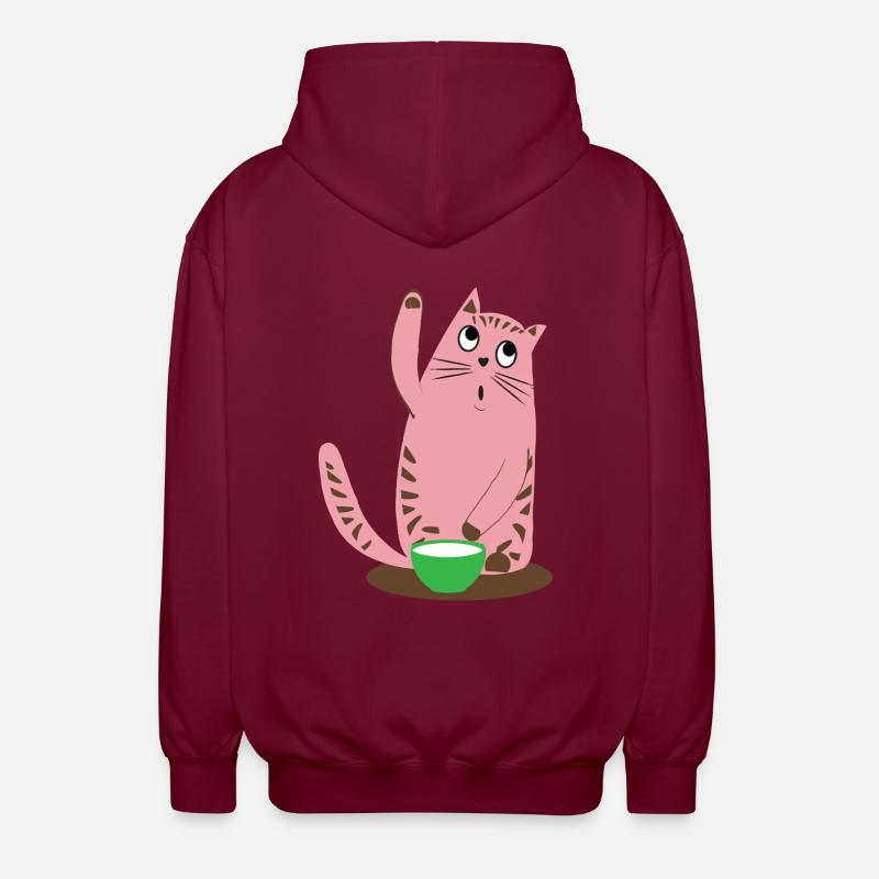 Cat without words - Unisex Hooded Jacket - bordeaux