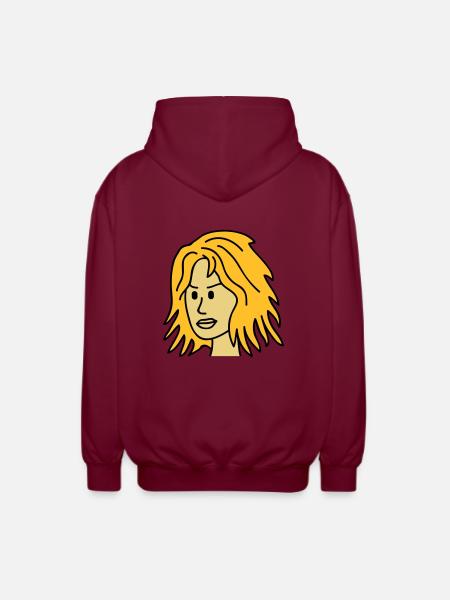 Angry Woman Face - Unisex Hooded Jacket - bordeaux