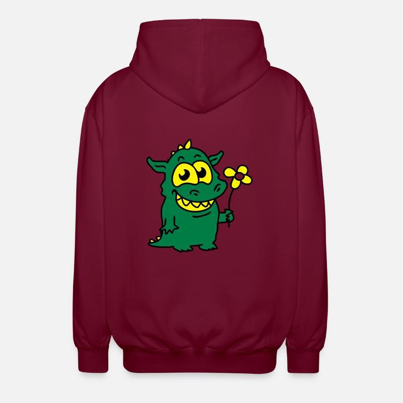 Drache mit Blume - Unisex Kapuzenjacke - Bordeaux