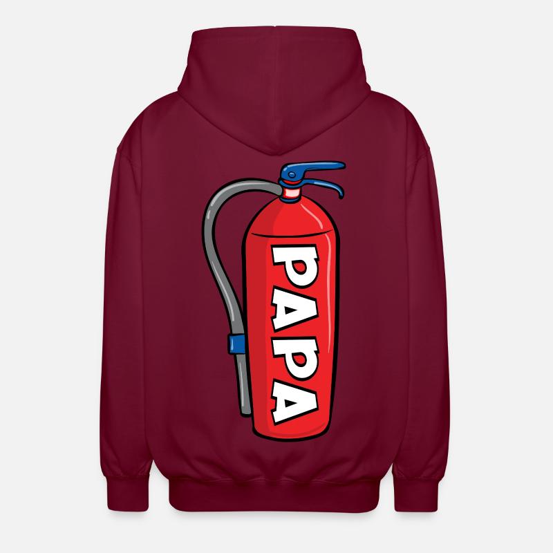 Annonceur du bébé - Papa pompier - Veste à capuche unisexe - bordeaux
