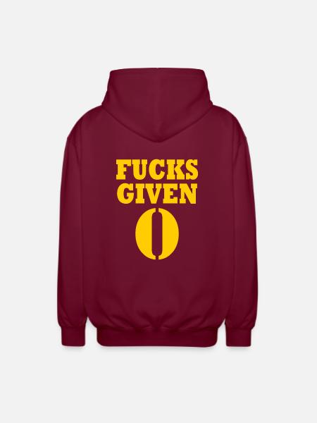 Zero fucks given - Unisex Hooded Jacket - bordeaux