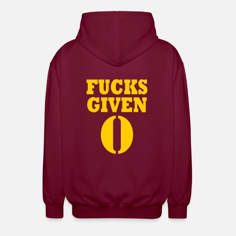 Zero fucks given - Veste à capuche unisexe - bordeaux