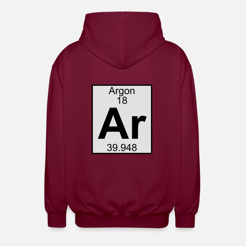 Argon (Ar) (element 18) - Unisex Hooded Jacket - bordeaux