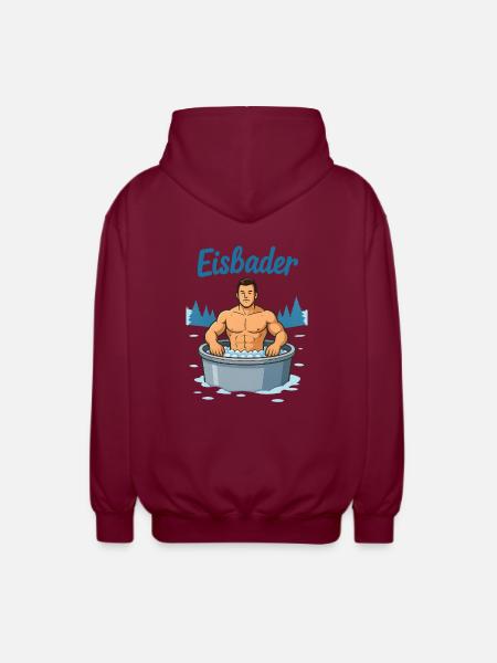 Eisbader Muskelmann im Eisbad - Unisex Hooded Jacket - bordeaux