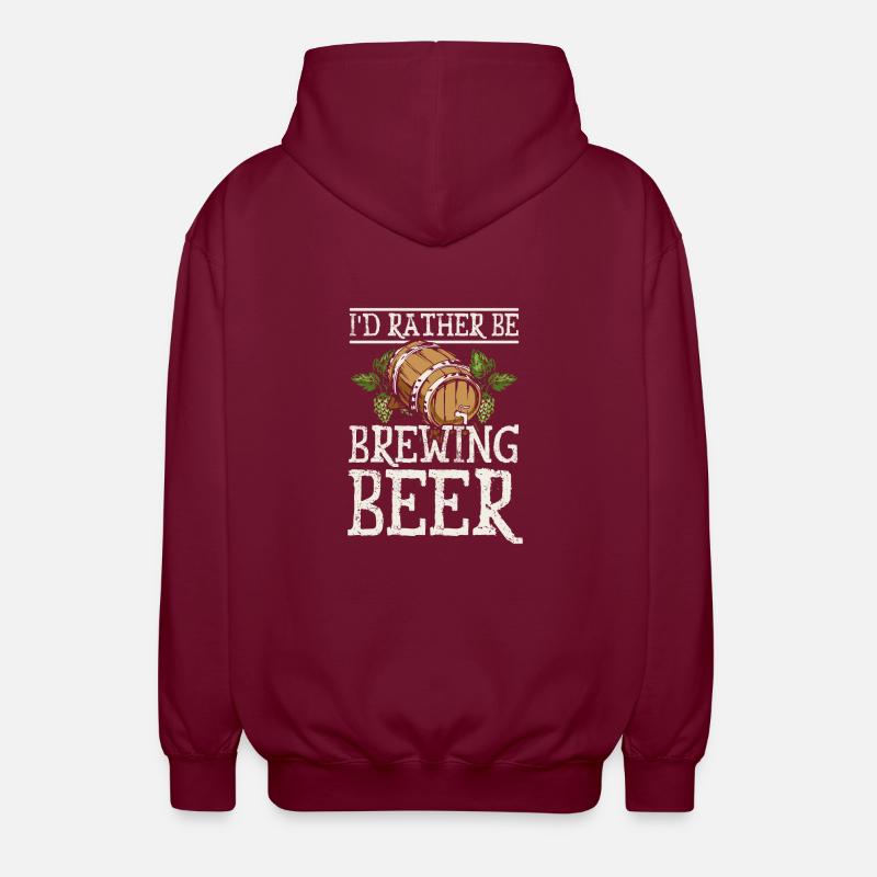 I'd rather be brewing beer - Unisex Kapuzenjacke - Bordeaux