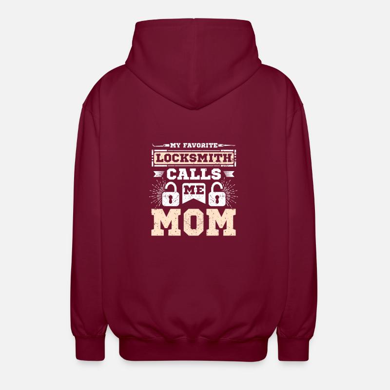Mon serrurier préféré m’appelle maman - Veste à capuche unisexe - bordeaux