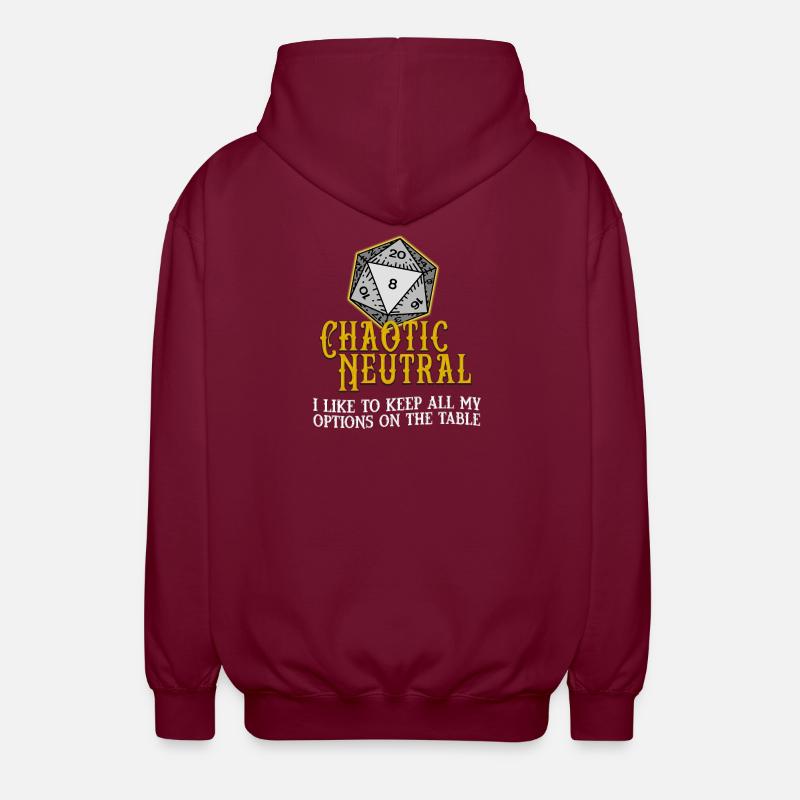 Chaotisch Neutral D20 - Unisex Kapuzenjacke - Bordeaux