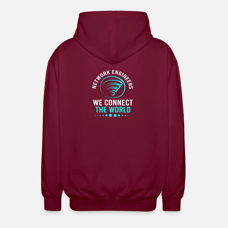 Network Engineer Programmer Computer Scientist - Unisex Hooded Jacket - bordeaux