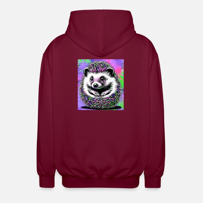 hérisson - Veste à capuche unisexe - bordeaux