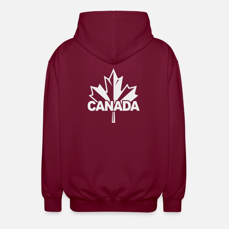 Canada Maple Leaf Logo - Unisex Hooded Jacket - bordeaux