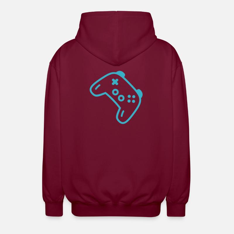 Silhouette de manette turquoise - Veste à capuche unisexe - bordeaux