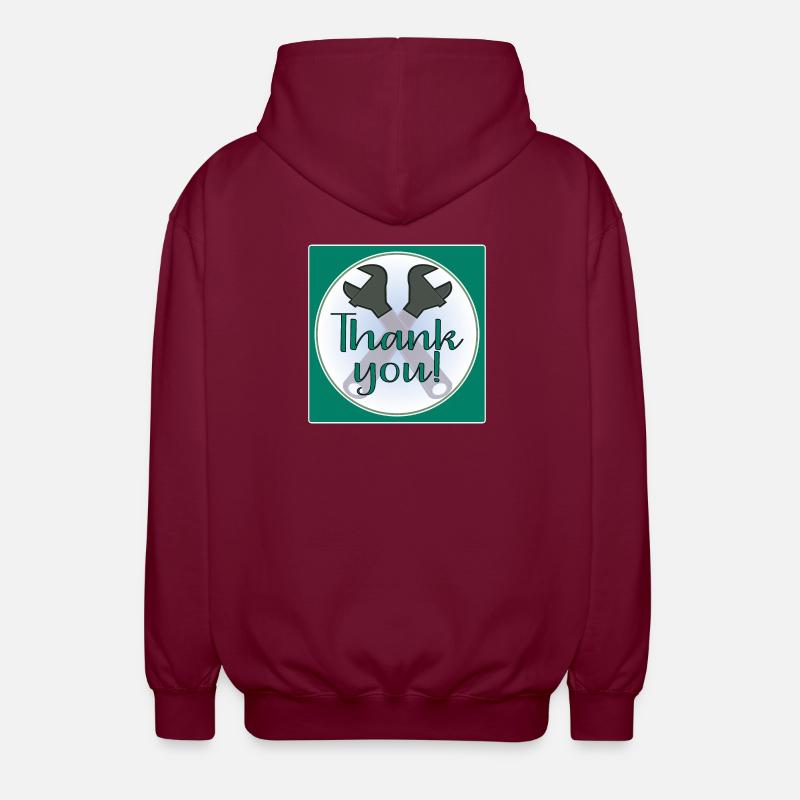 DANKE HANDWERKER - ZANGE - Unisex Kapuzenjacke - Bordeaux
