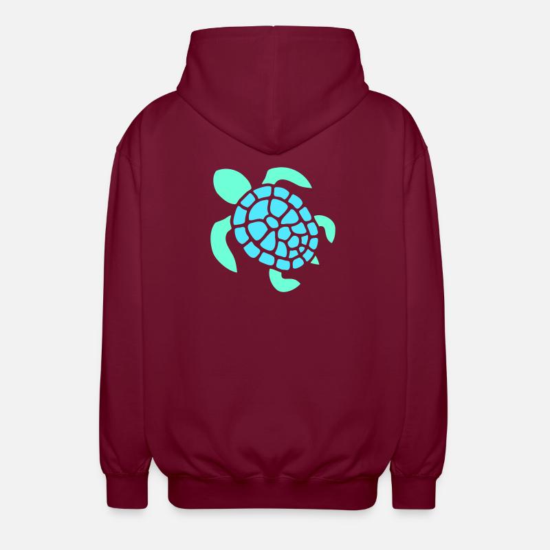 Turtle Logo Turtle Shell Pattern Icon - Unisex Hooded Jacket - bordeaux