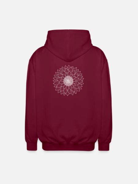 Sunflower Boho - Unisex Hooded Jacket - bordeaux