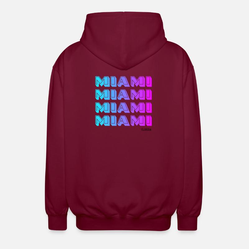 Miami Neon Gradient Pattern - Unisex Hooded Jacket - bordeaux