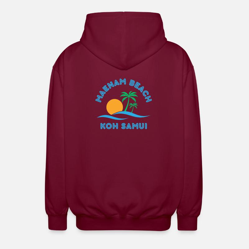 Plage de Mae Nam Koh Samui - Veste à capuche unisexe - bordeaux