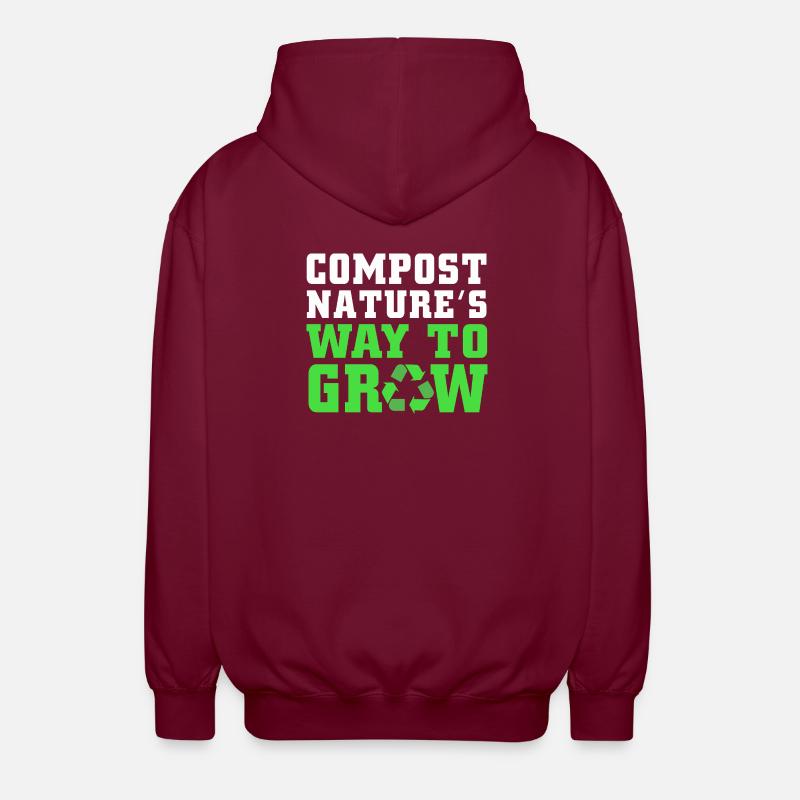 Cadeau de vers de compost - Veste à capuche unisexe - bordeaux