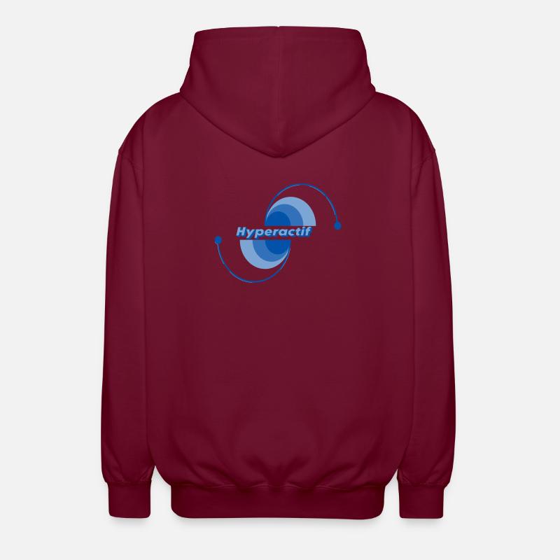 Hyperactif  - Veste à capuche unisexe - bordeaux