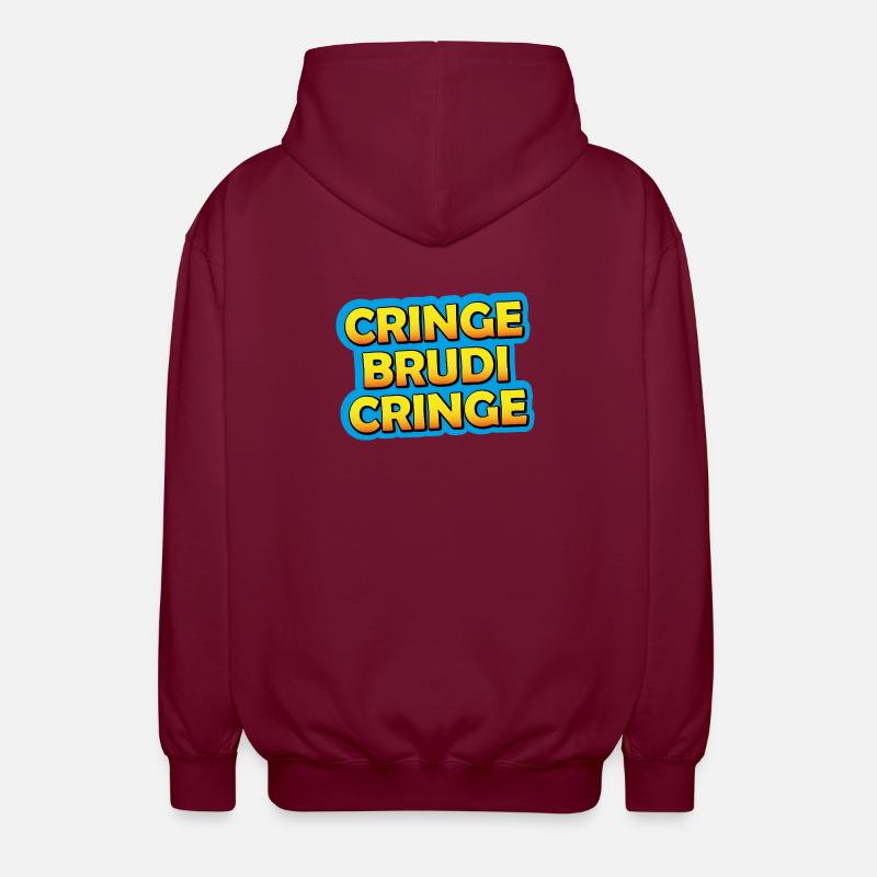 Cring Brudi Cring Graphique néon - Veste à capuche unisexe - bordeaux