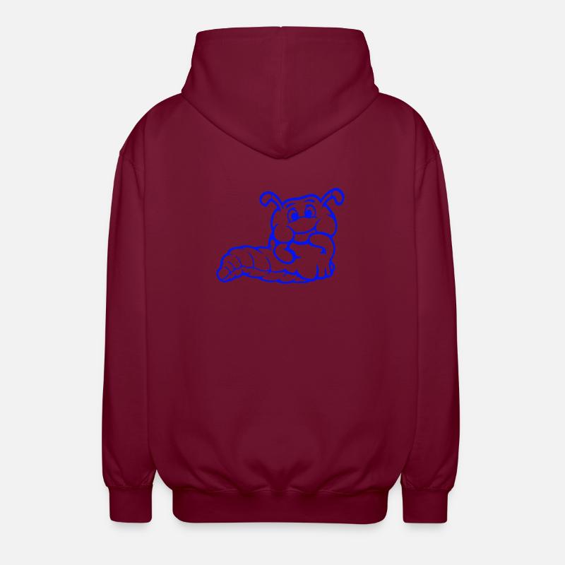 Chenille Ver Timide Amicale Curieux - Veste à capuche unisexe - bordeaux