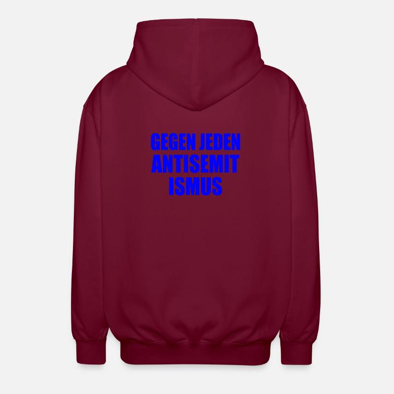 Gegen jeden antisemitismus - Unisex Kapuzenjacke - Bordeaux