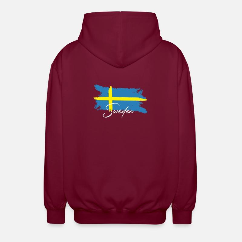 Suède, Scandinavie - Veste à capuche unisexe - bordeaux