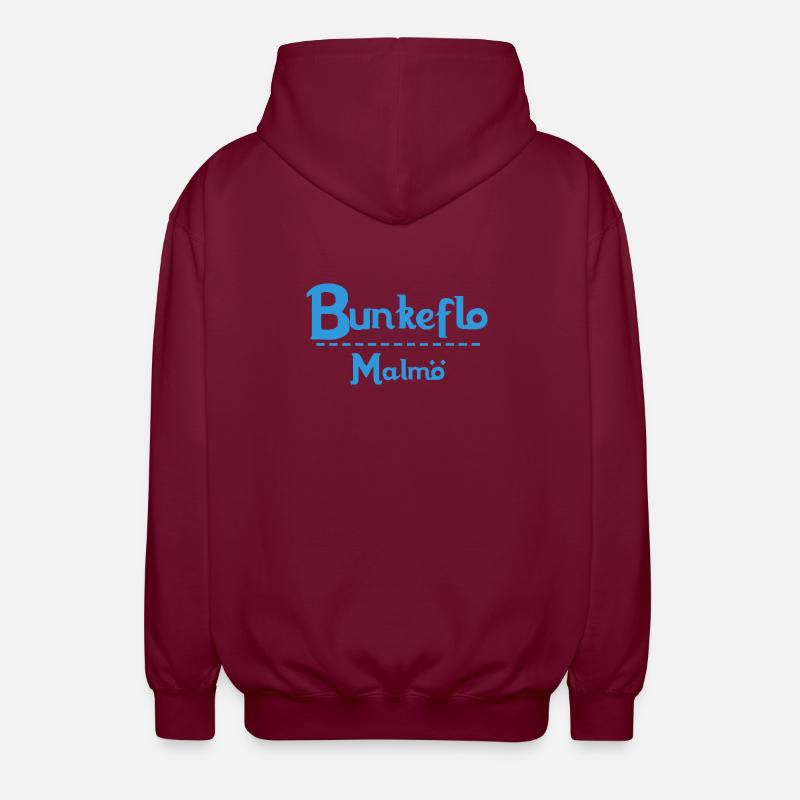 Centrum Malmö – Blue Text Design - Unisex Kapuzenjacke - Bordeaux