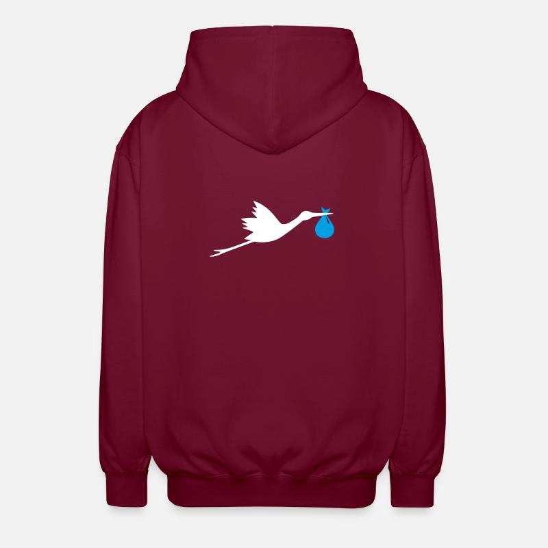 Storch Klapperstorch Junge - Unisex Kapuzenjacke - Bordeaux