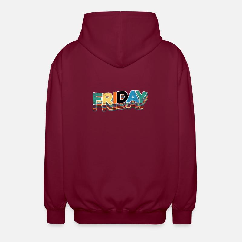 Friday Retro Stack Letters - Unisex Hooded Jacket - bordeaux