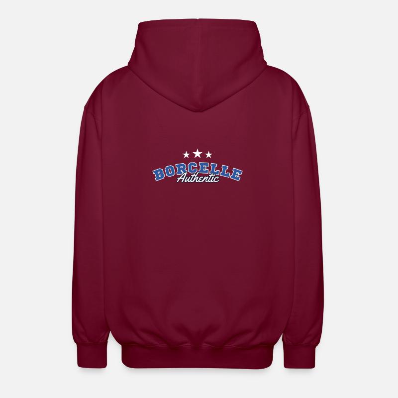 Borcelle Authentic College Script - Unisex Kapuzenjacke - Bordeaux