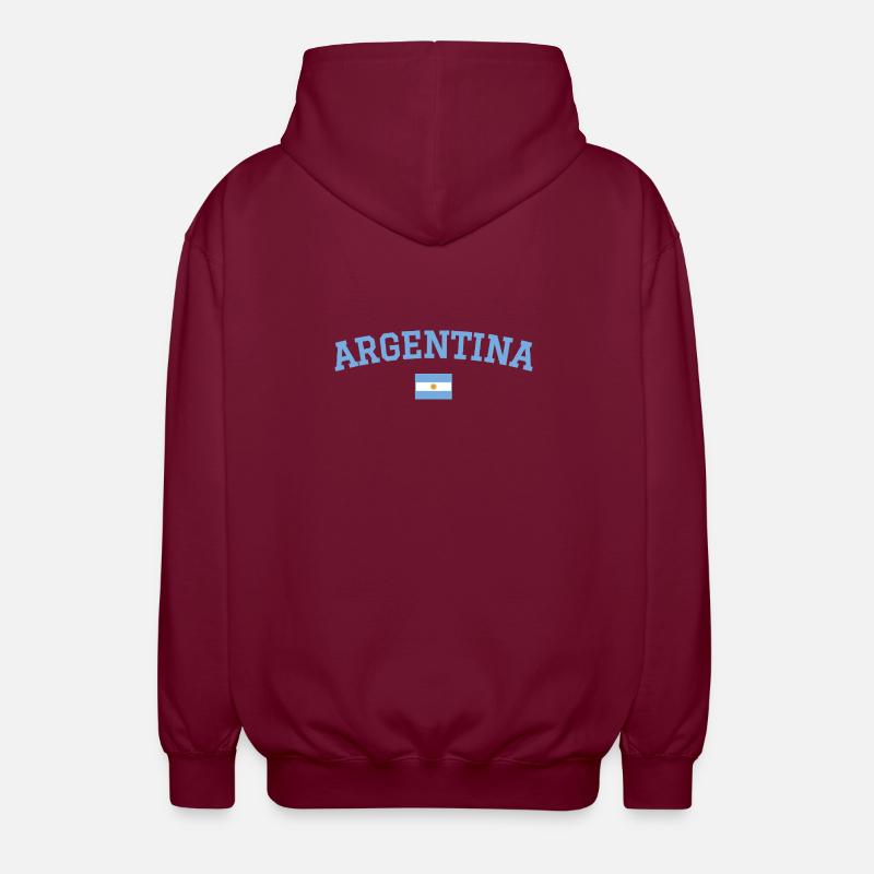 Design du drapeau argentin bleu - Veste à capuche unisexe - bordeaux