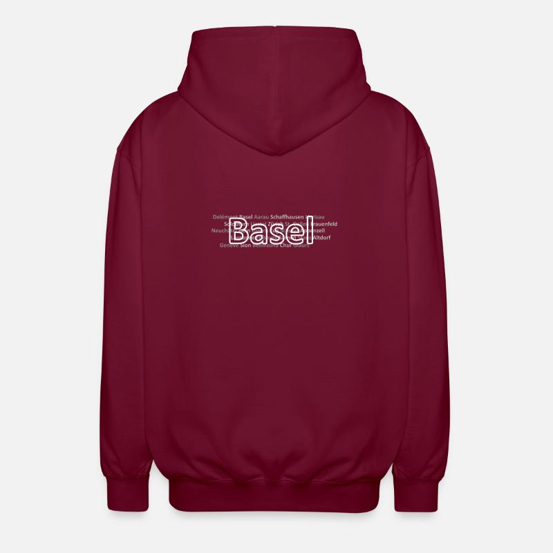 Schweizer Städte Basel - Unisex Kapuzenjacke - Bordeaux