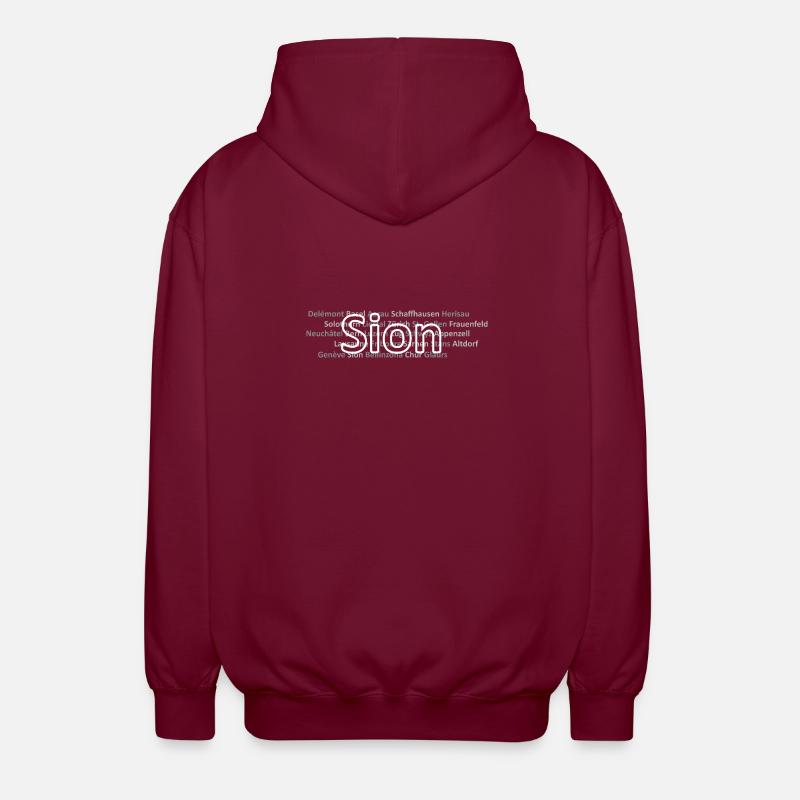 Schweizer Städte Sion - Unisex Kapuzenjacke - Bordeaux