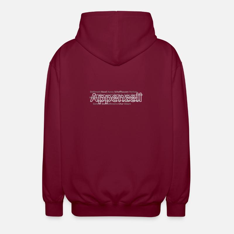 Schweizer Städte Appenzell - Unisex Kapuzenjacke - Bordeaux