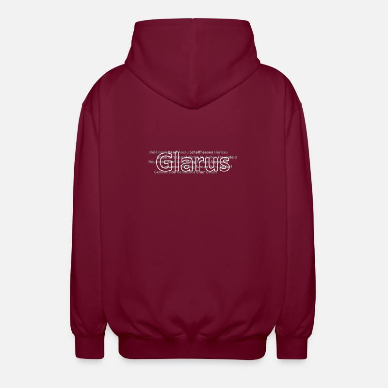 Schweizer Städte Glarus - Unisex Kapuzenjacke - Bordeaux