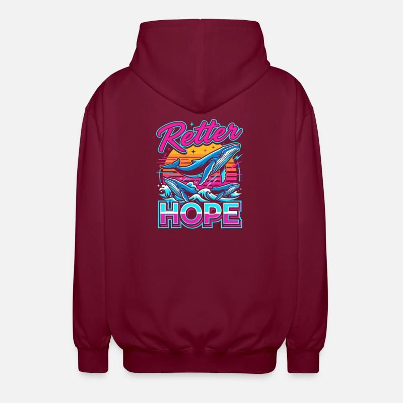 Neon-Wal Hoffnung - Unisex Kapuzenjacke - Bordeaux