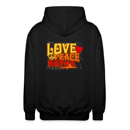 peace love kayak revised and final - Unisex Hooded Jacket