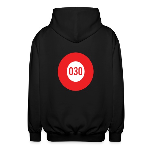030 logo - Uniseks zip hoodie