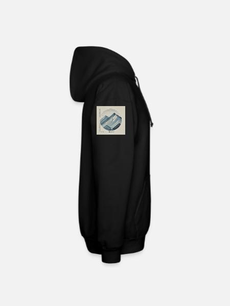 Bergpanorama mit Radfahrer - Unisex Kapuzenjacke - Schwarz
