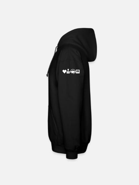 Retro Pixel Icons Herz Joystick - Unisex Kapuzenjacke - Schwarz