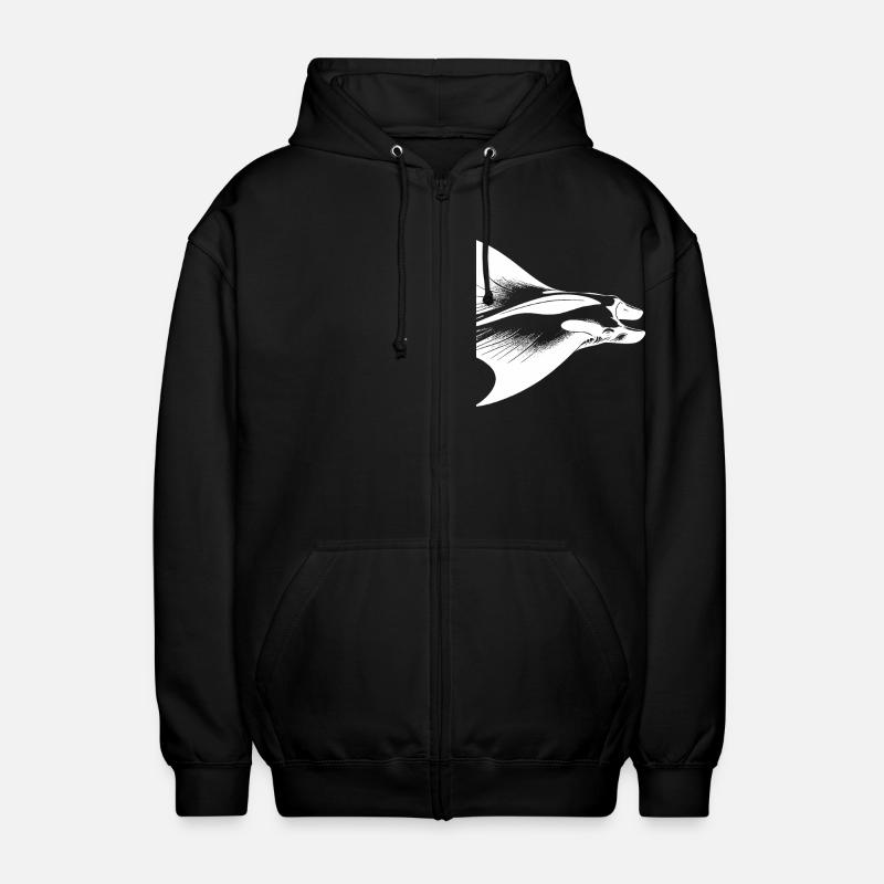 Eleganter Mantarochen im Unterwasser Flug - Unisex Kapuzenjacke - Schwarz