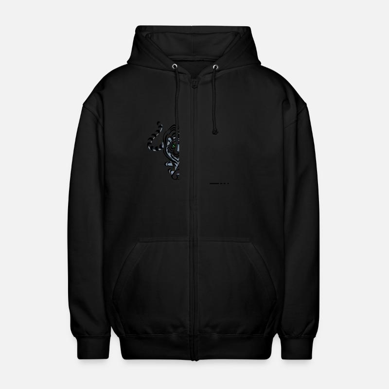 Tiger (3c) - Unisex Hooded Jacket - black