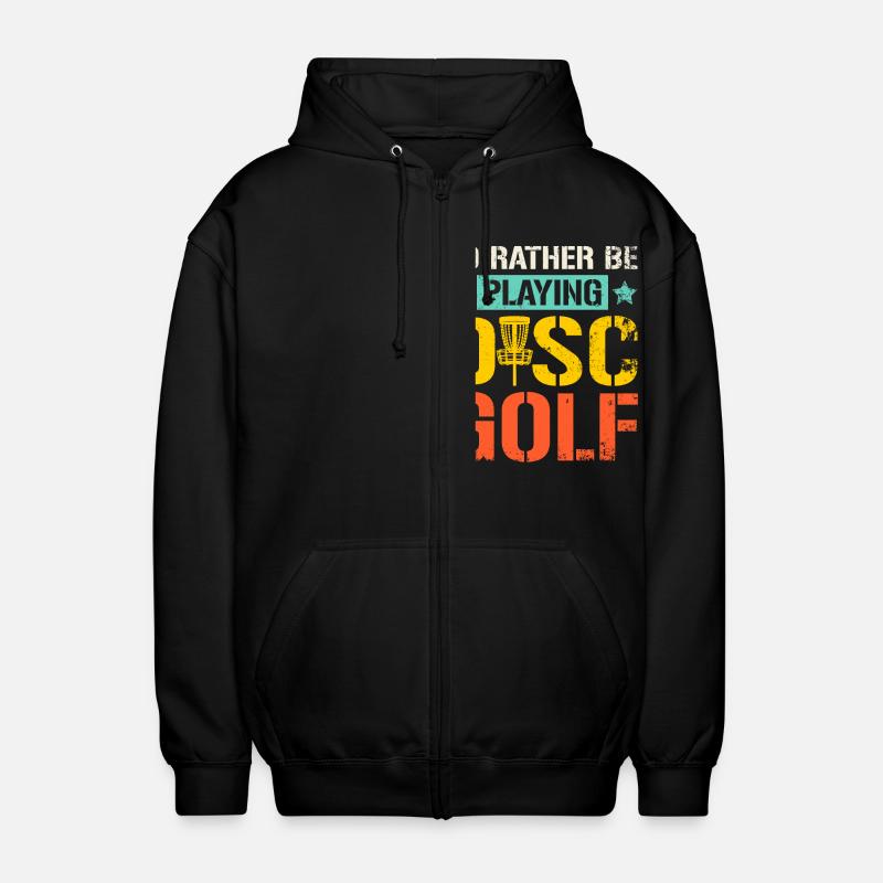 Rather be playing disc golf - Unisex Kapuzenjacke - Schwarz