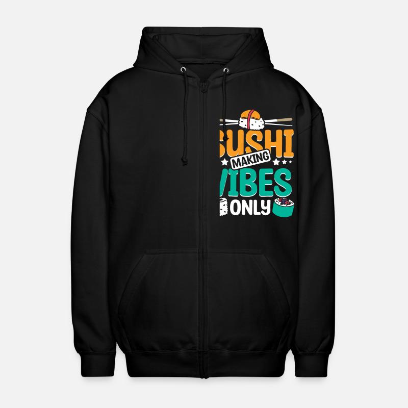 Sushi making vibes only - Unisex Hooded Jacket - black