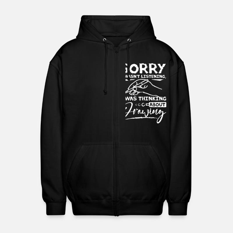 Je pensais à dessiner - Veste à capuche unisexe - noir